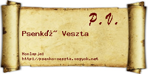 Psenkó Veszta névjegykártya