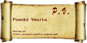 Psenkó Veszta névjegykártya